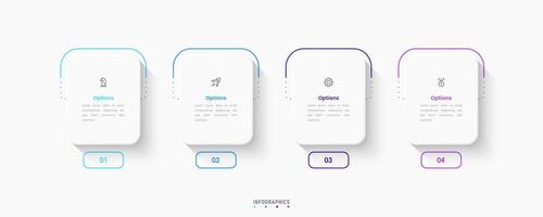 Infographic with icons and 4 steps. Can be used for process diagram, presentations vector
