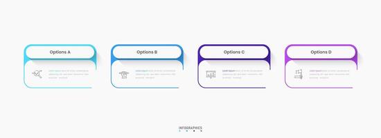 Infographic with icons and 4 options or steps. vector