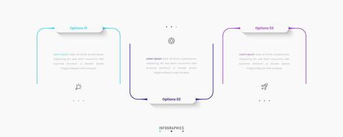Infographic with icons and 3 steps. Can be used for process diagram, presentations, workflow layout, banner, flow chart, info graph. vector