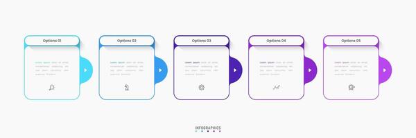 Infographic with icons and 5 options or steps vector