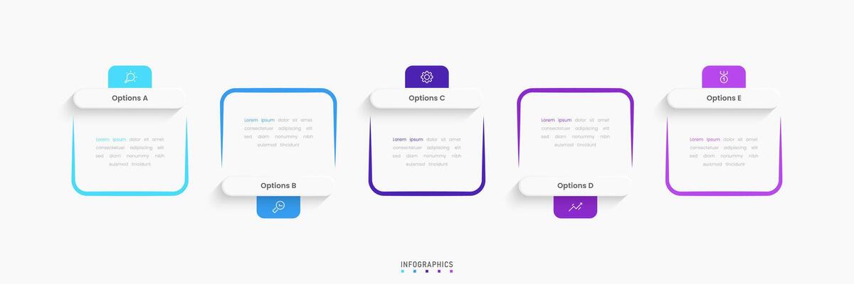 Infographic with icons and 5 options or steps. Can be used for process diagram, presentations, workflow layout, banner, info graph.