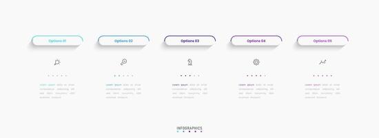 Infographic with icons and 5 options or steps. Can be used for process diagram, presentations, workflow layout, flow chart. vector