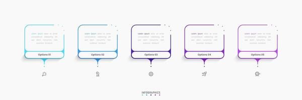 Infographic with icons and 5 steps. Can be used for process diagram, presentations, workflow layout, banner, flow chart, info graph. vector