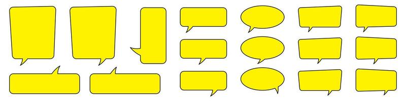 Yellow speech bubble set. vector