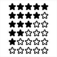 Rating Stars Illustration Five rows of stars depict a rating scale Some stars are filled in solid while others are outlined indicating a score vector
