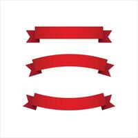 Three red banner ribbons on a white background. Banner images can be used for decoration or as an element for different graphic designs. vector