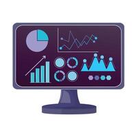 Business intelligence dashboard screen with colorful infographics for data-driven decision concepts vector