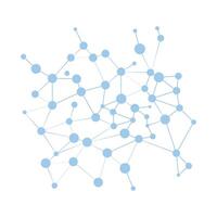 Abstract neural network illustration with interconnected nodes for AI, big data, and tech designs vector