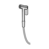 installation bidet sprayer cartoon illustration vector