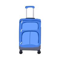 zipper soft shell suitcase cartoon illustration vector