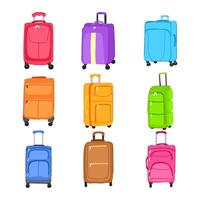 soft shell suitcase set cartoon illustration vector