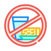 avoiding dairy foods diarrhea color icon illustration vector