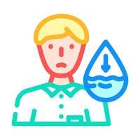 dehydration warning diarrhea color icon illustration vector