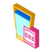 drinking oral rehydration solution isometric icon illustration vector