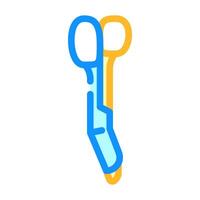 plaster cast scissors fracture injury color icon illustration vector