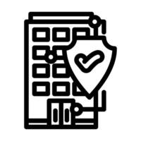 home security system check maintenance line icon illustration vector
