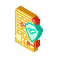 home security system check maintenance isometric icon illustration vector