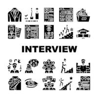 job interview hr preparation set vector