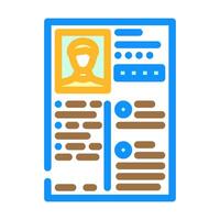 resume document interview job color icon illustration vector