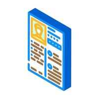 resume document interview job isometric icon illustration vector