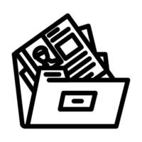 portfolio folder interview job line icon illustration vector