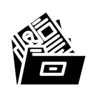 portfolio folder interview job glyph icon illustration vector