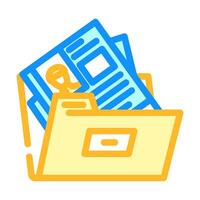 portfolio folder interview job color icon illustration vector