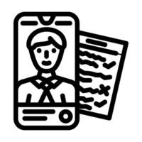 phone interview interview job line icon illustration vector