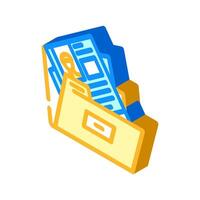 portfolio folder interview job isometric icon illustration vector