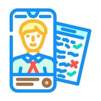 phone interview interview job color icon illustration vector