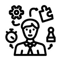 skills abilities interview job line icon illustration vector
