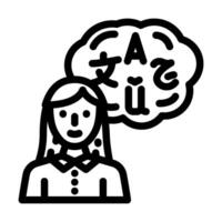 language proficiency interview job line icon illustration vector
