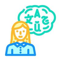 language proficiency interview job color icon illustration vector