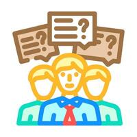 group interview interview job color icon illustration vector