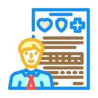 benefits package interview job color icon illustration vector