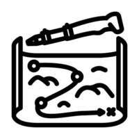 trail map pole nordic walking line icon illustration vector