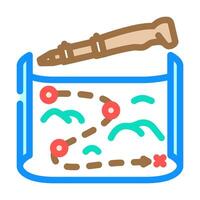 trail map pole nordic walking color icon illustration vector