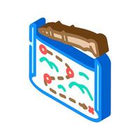 trail map pole nordic walking isometric icon illustration vector
