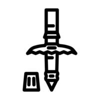 pole tip close up spike rubber cap line icon illustration vector