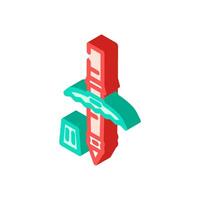 pole tip close up spike rubber cap isometric icon illustration vector