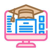 e learning courses online learning platform color icon illustration vector