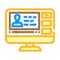 lectures online learning platform color icon illustration vector