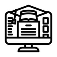 e learning courses online learning platform line icon illustration vector