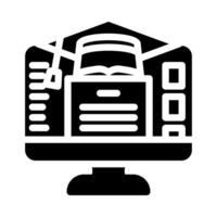e learning courses online learning platform glyph icon illustration vector