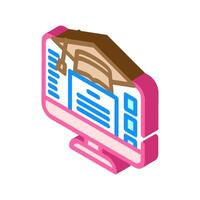 e learning courses online learning platform isometric icon illustration vector
