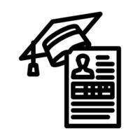 student profile online learning platform line icon illustration vector