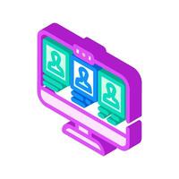 virtual classroom online learning platform isometric icon illustration vector