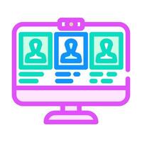virtual classroom online learning platform color icon illustration vector