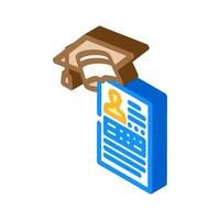 student profile online learning platform isometric icon illustration vector