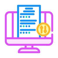 homework submission online learning platform color icon illustration vector